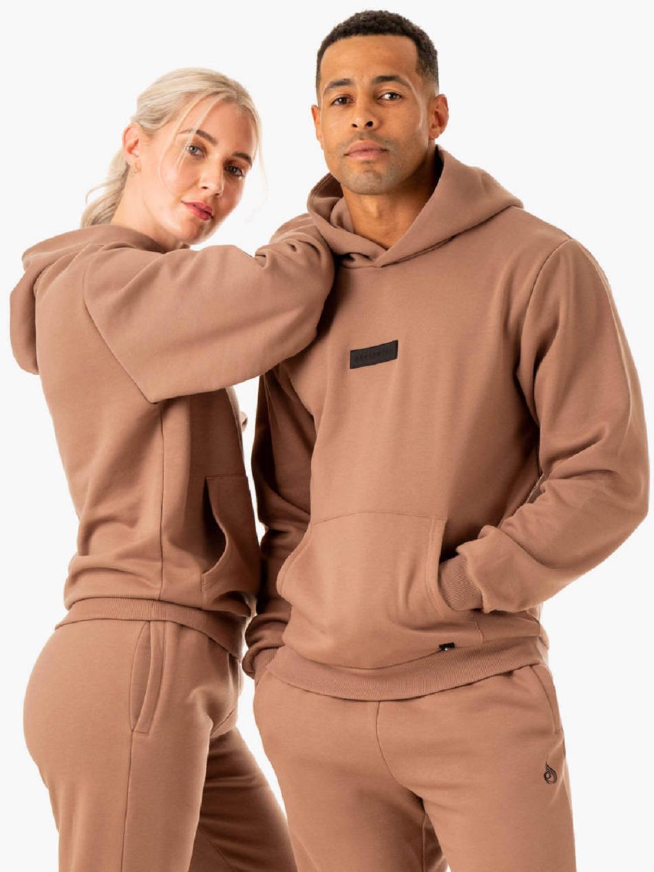 Beige Men's Ryderwear Unisex Pullover Hoodie | REH54553