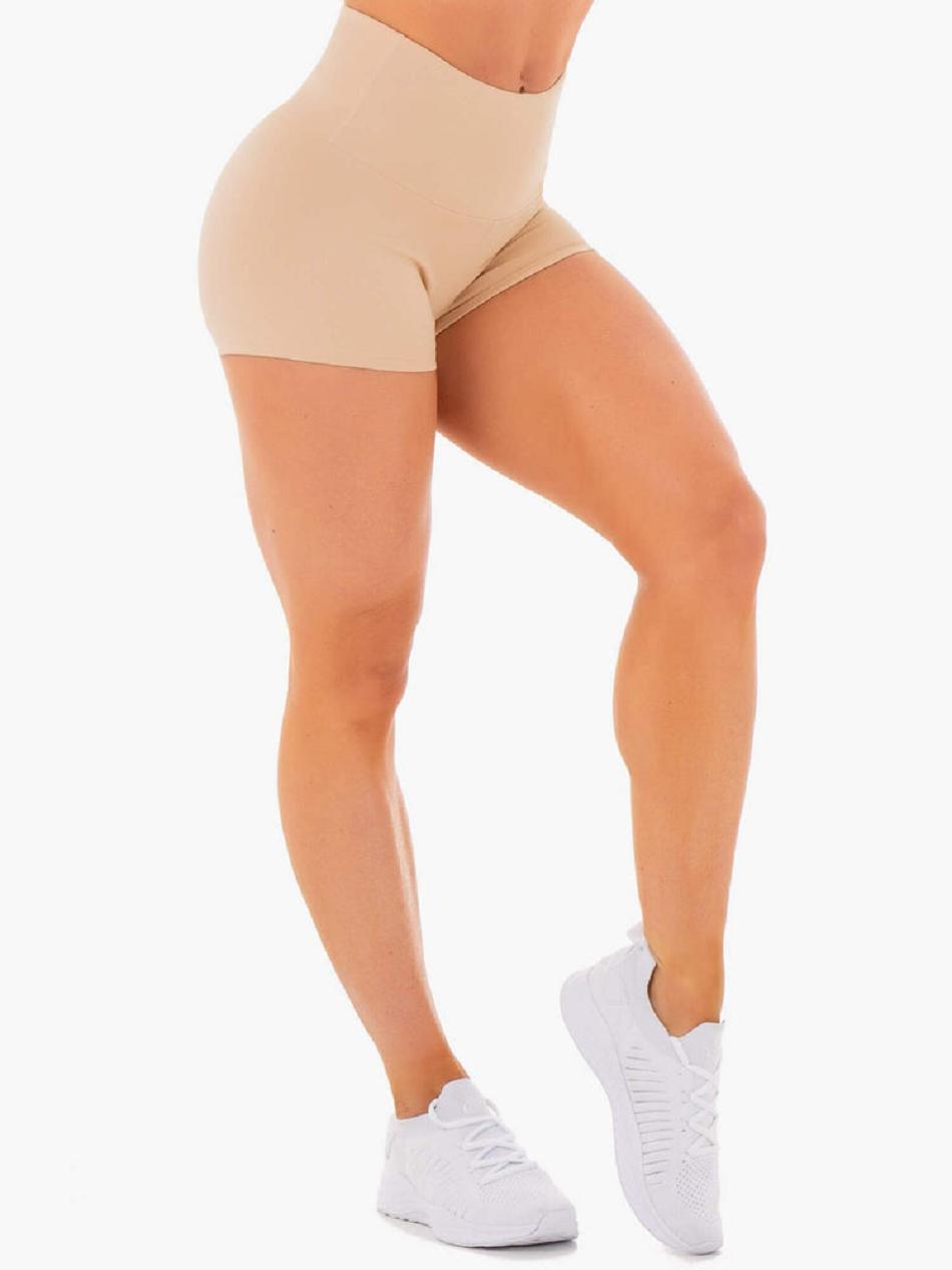 Beige Women's Ryderwear Adapt High Waisted Shorts Scrunch Bum | DF4527952