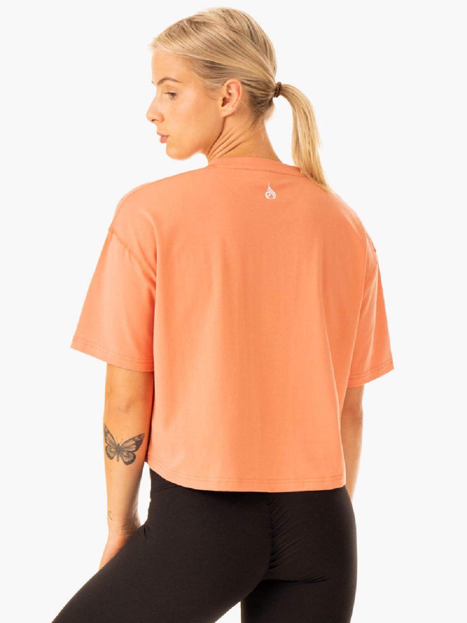 Beige Women's Ryderwear Edit T-Shirt Top | 626Y15076