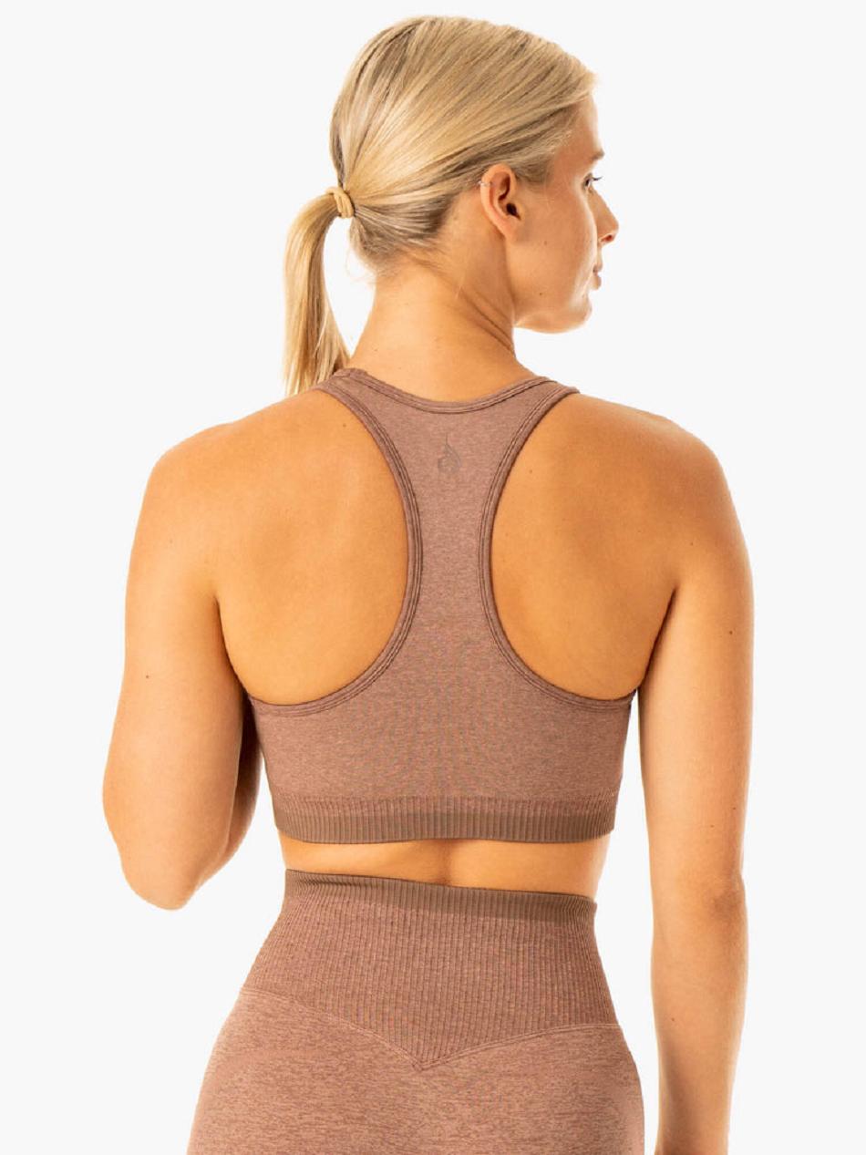 Beige Women's Ryderwear Excel Seamless Sports Bras | ES5552218