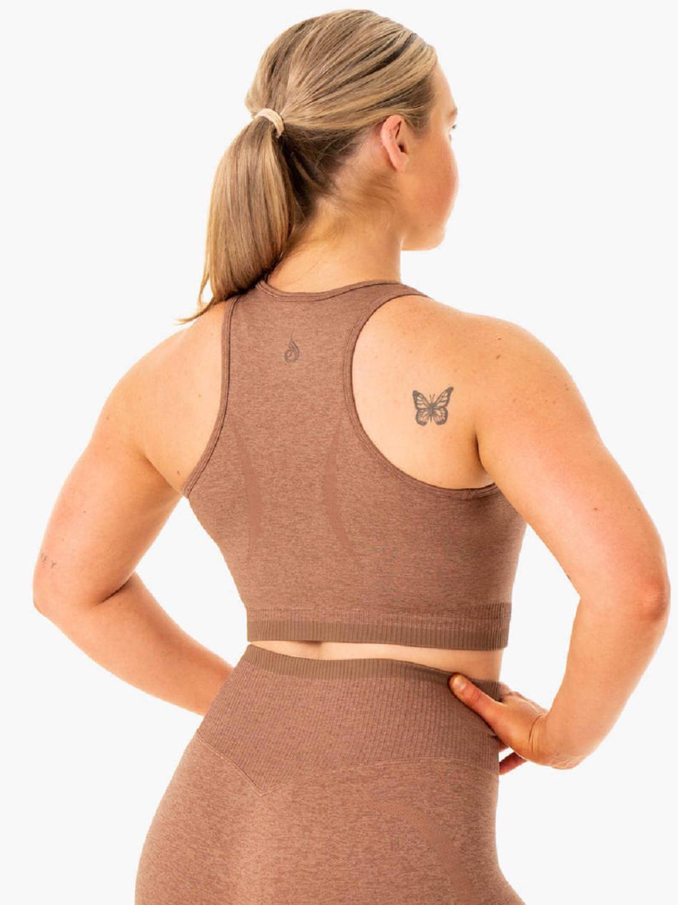 Beige Women's Ryderwear Excel Seamless Tanks | TNTY80382