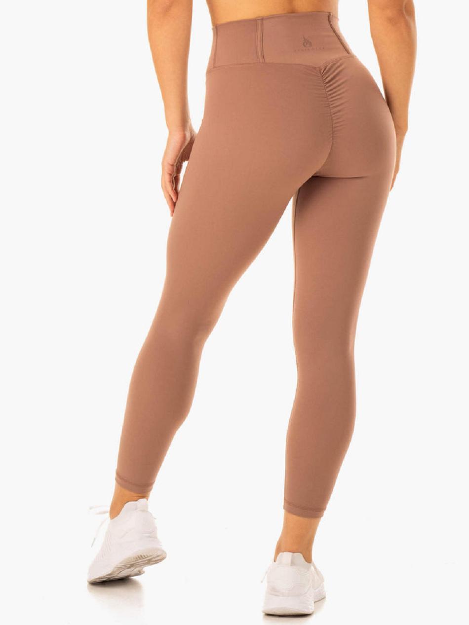 Beige Women's Ryderwear Form Scrunch Bum Leggings | 113DF27740