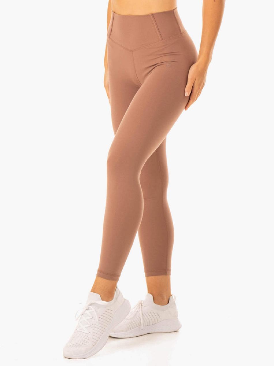 Beige Women's Ryderwear Form Scrunch Bum Leggings | 113DF27740