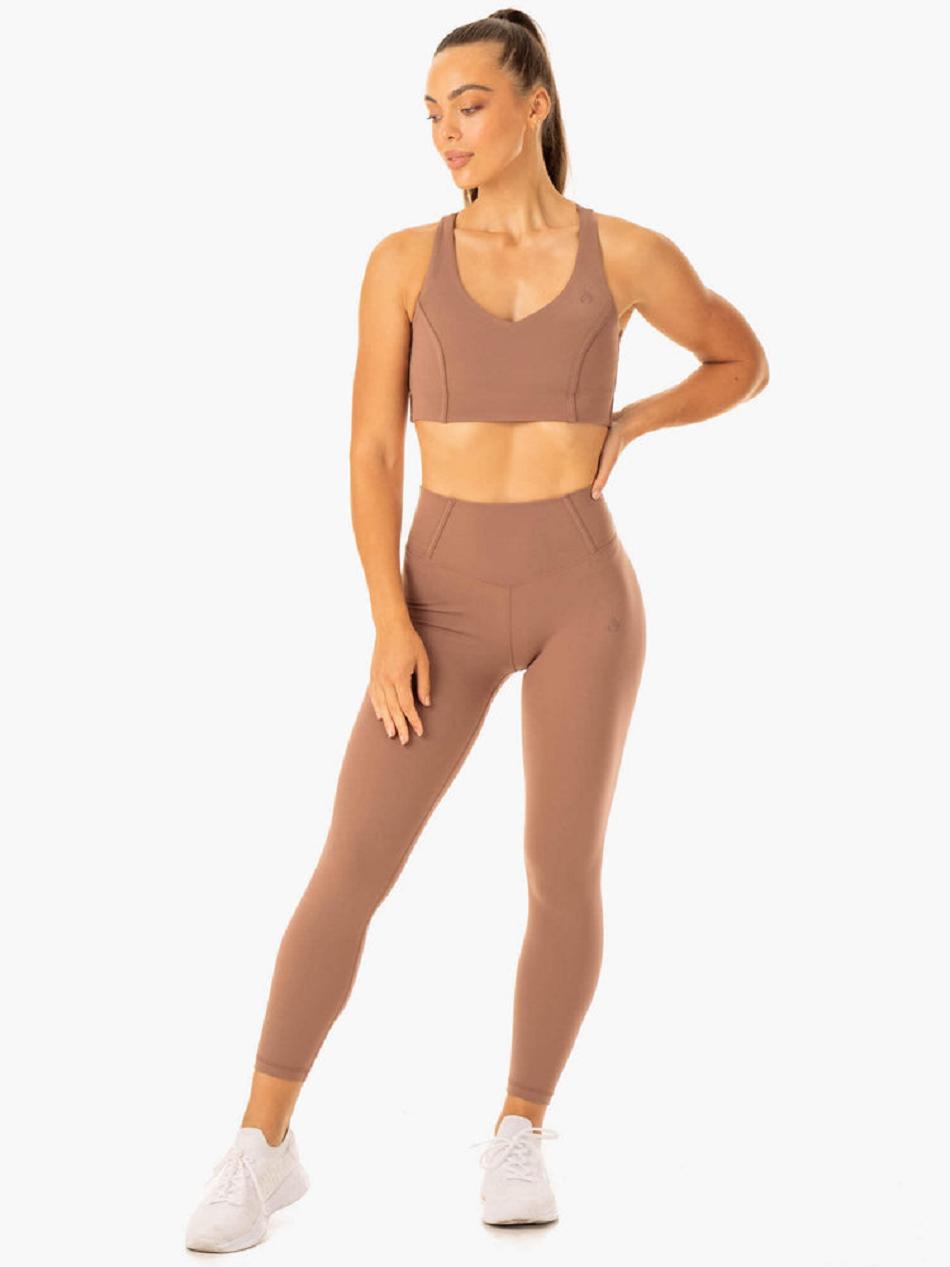 Beige Women's Ryderwear Form Scrunch Bum Leggings | 113DF27740