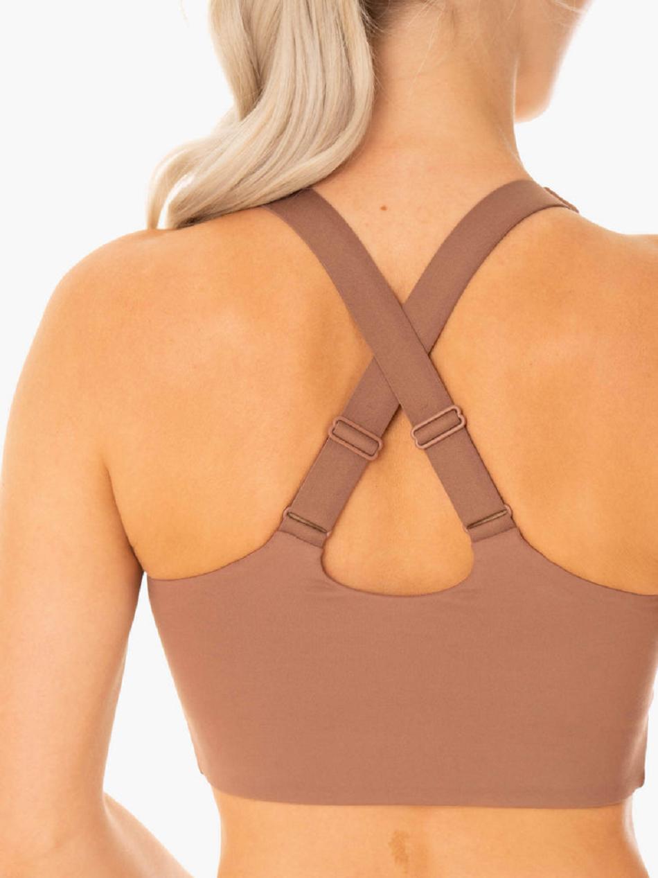 Beige Women's Ryderwear Form Sports Bras | G5B79816