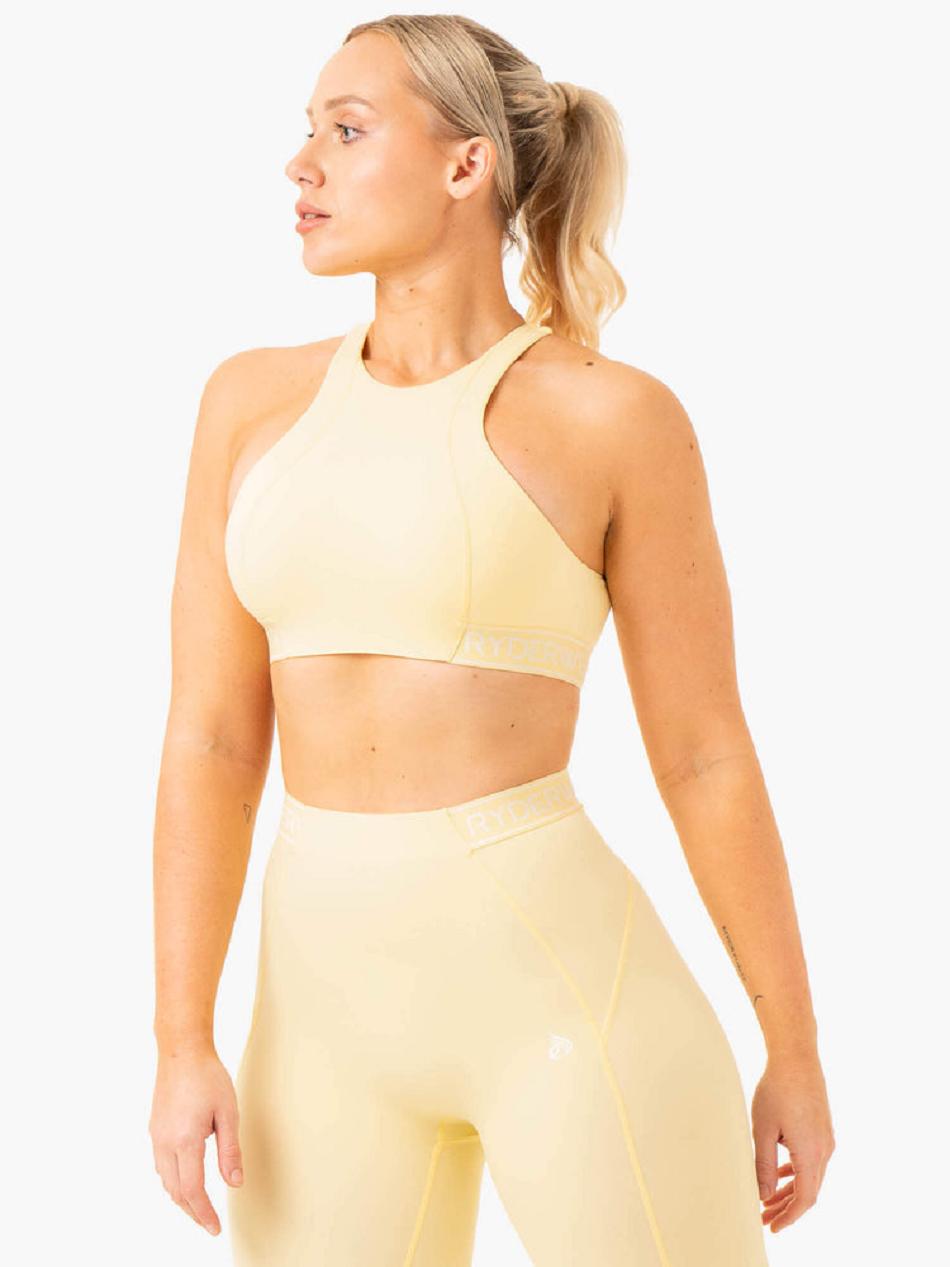 Beige Women's Ryderwear Level Up High Impact Sports Bras | YGJ86981