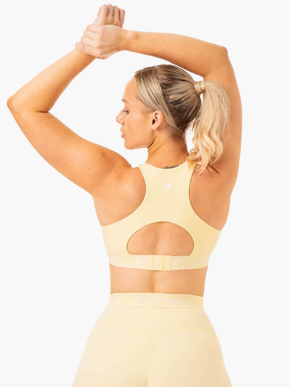 Beige Women's Ryderwear Level Up High Impact Sports Bras | YGJ86981