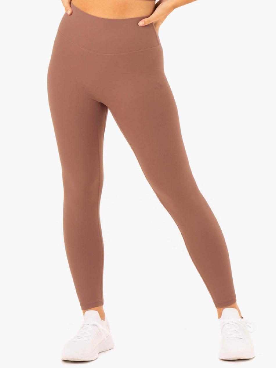 Beige Women's Ryderwear NKD Refine High Waisted Leggings | 102J44830