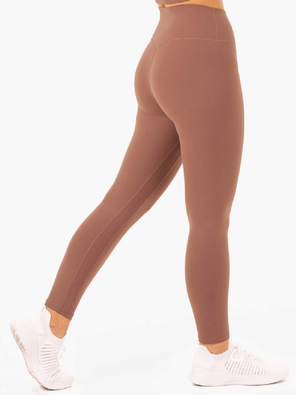 Beige Women\'s Ryderwear NKD Refine High Waisted Leggings | 102J44830