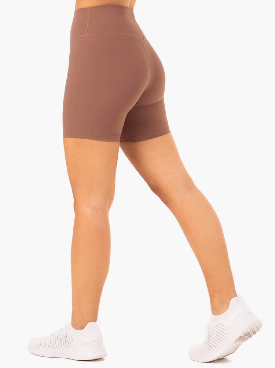 Beige Women's Ryderwear NKD Refine High Waisted Shorts | DF5465205