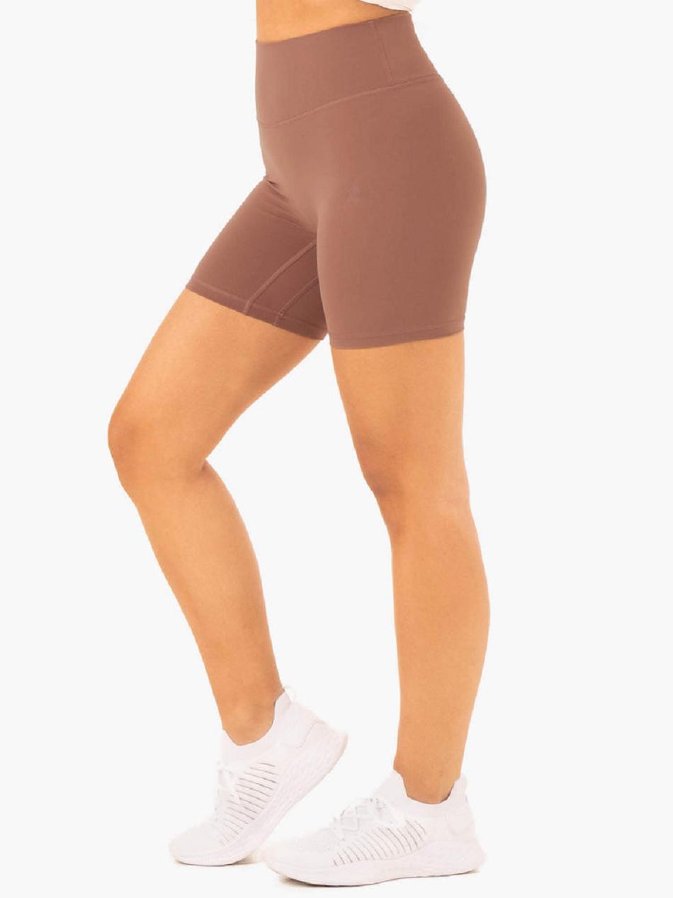 Beige Women's Ryderwear NKD Refine High Waisted Shorts | DF5465205