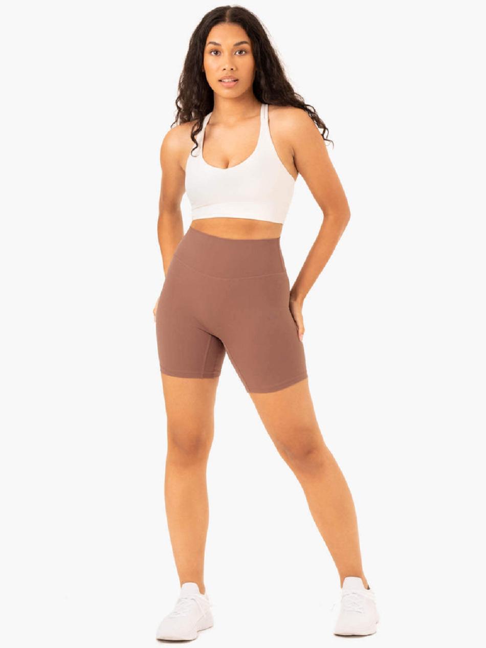 Beige Women's Ryderwear NKD Refine High Waisted Shorts | DF5465205