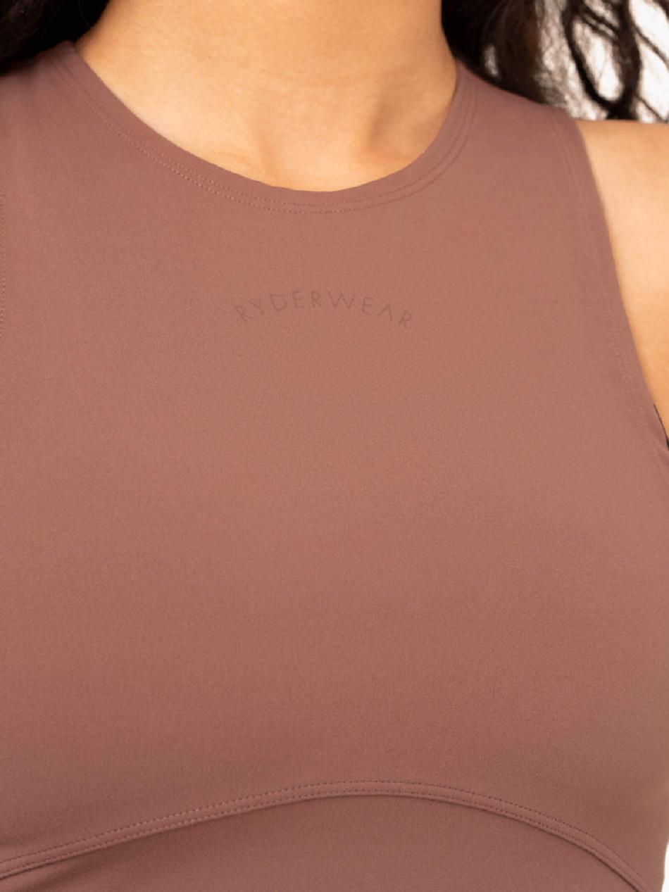 Beige Women's Ryderwear NKD Refine Tanks | TNTY10827