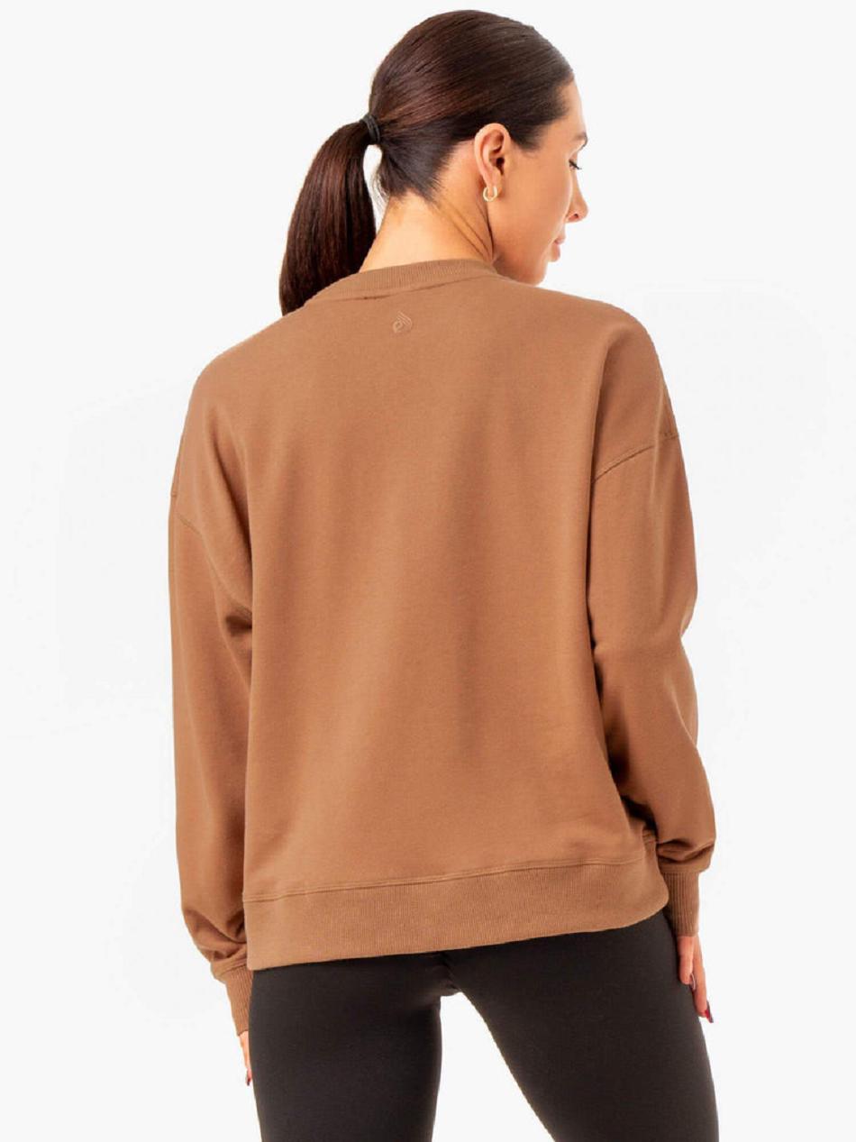 Beige Women's Ryderwear Recover Lightweight Sweater Top | 65KR74014