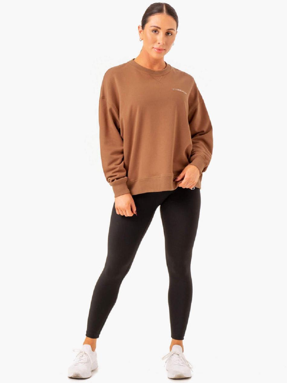 Beige Women's Ryderwear Recover Lightweight Sweater Top | 65KR74014