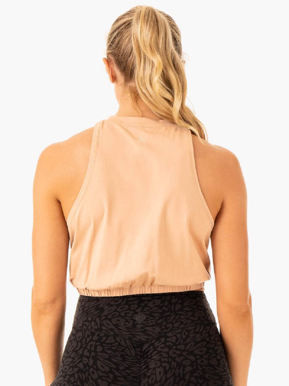 Beige Women's Ryderwear Rotation Tank Top | DF6732792