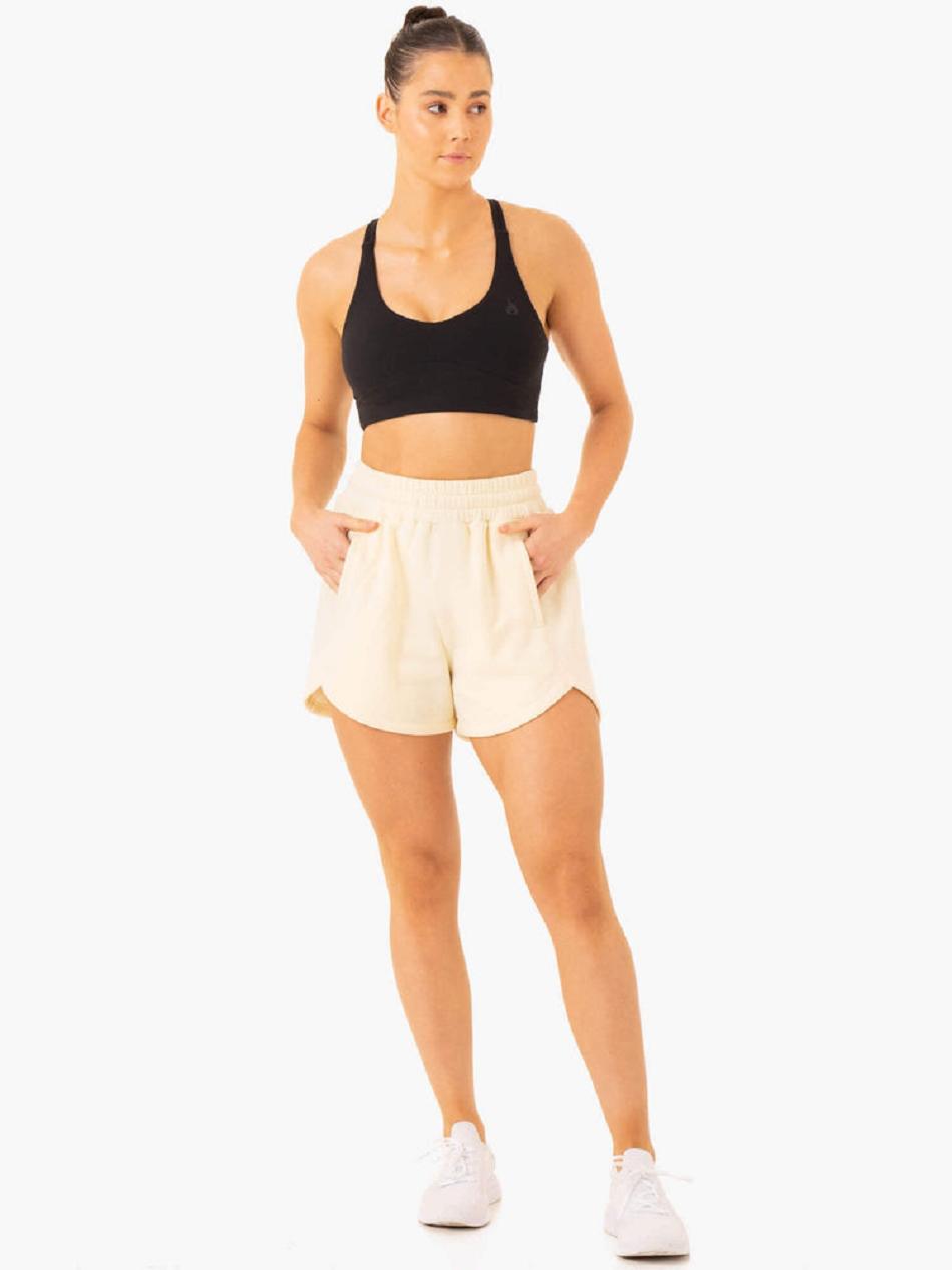 Beige Women's Ryderwear Sideline Track Shorts | DF4818607