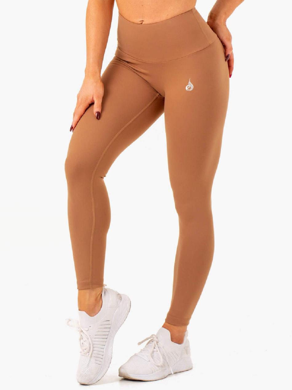 Beige Women's Ryderwear Vital High Waisted Leggings Scrunch Bum | 43RW21734