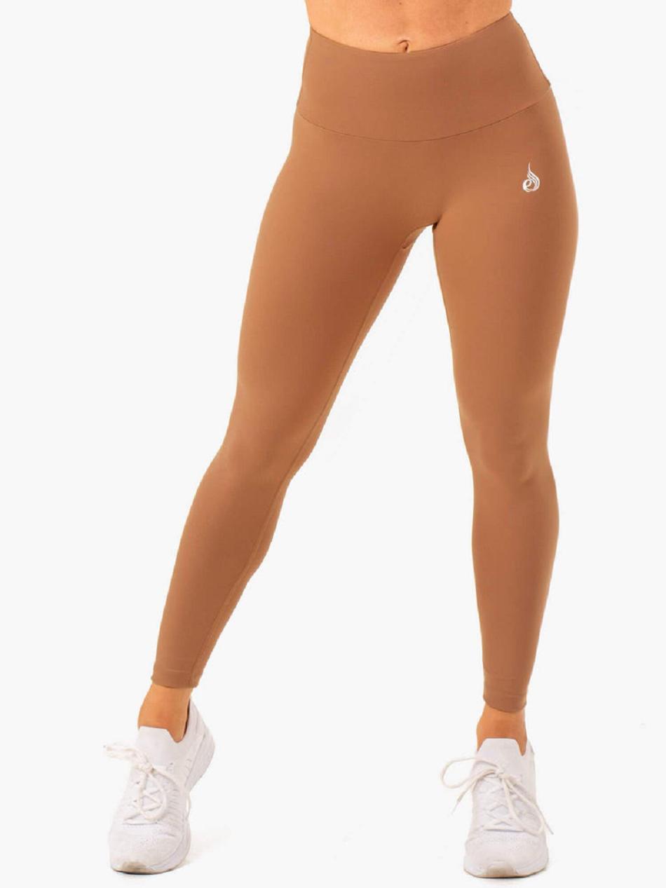 Beige Women\'s Ryderwear Vital High Waisted Leggings Scrunch Bum | 43RW21734