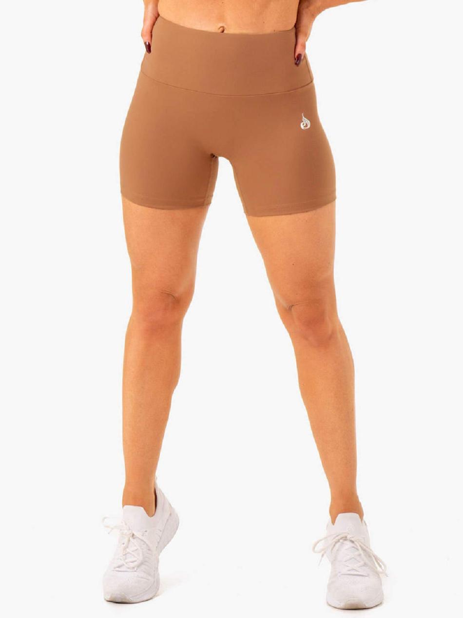 Beige Women\'s Ryderwear Vital Mid Length Scrunch Shorts | 113IV14092