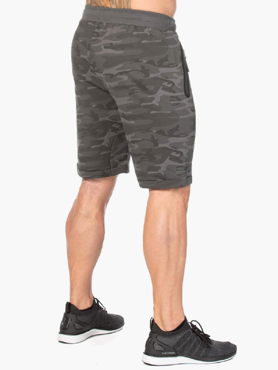 Black / Camo Men's Ryderwear Camo Fleece Track Shorts | V8F20717