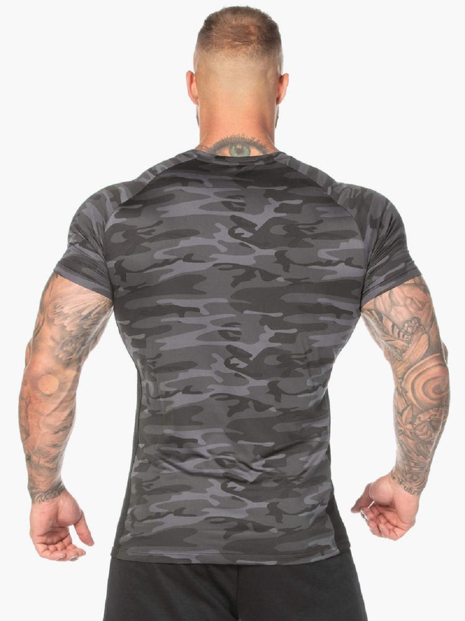 Black / Camo Men's Ryderwear Camo Mesh T-Shirt Top | 135T23110