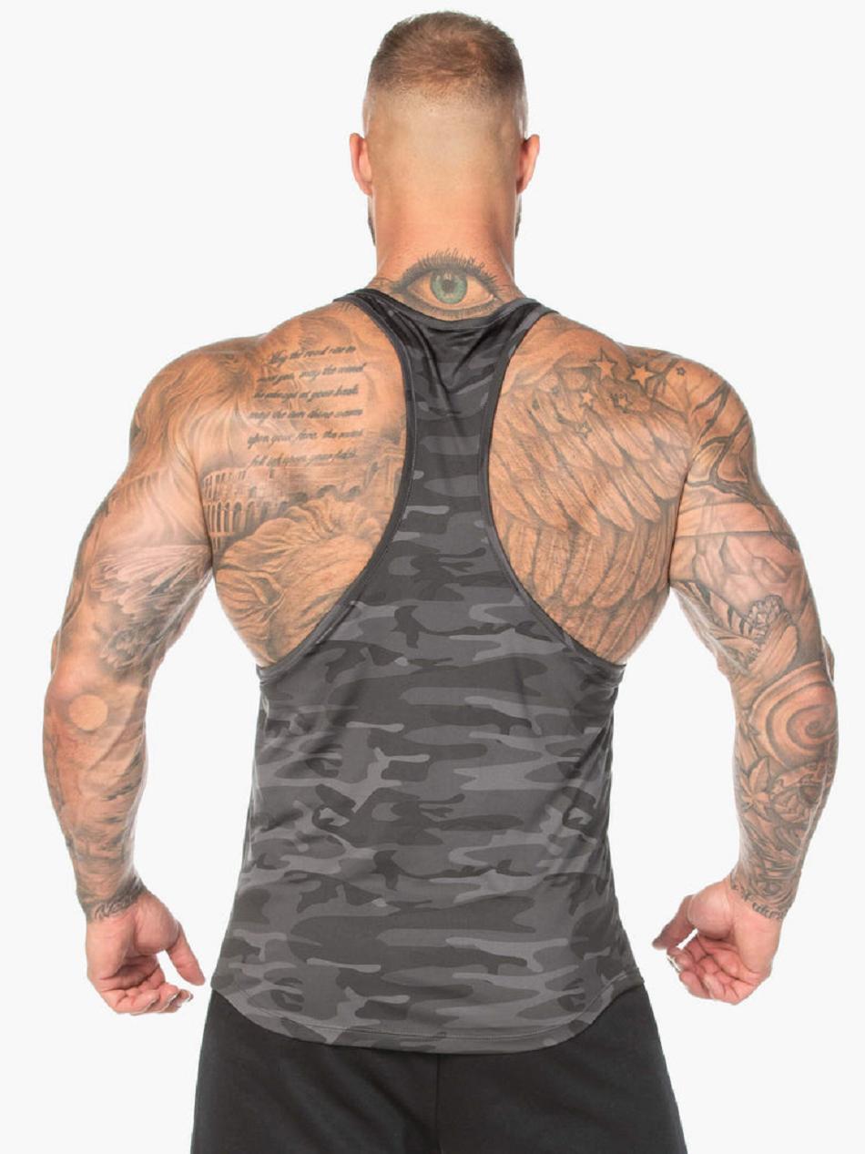 Black / Camo Men's Ryderwear Camo T-Back Stringers | 81FE59002