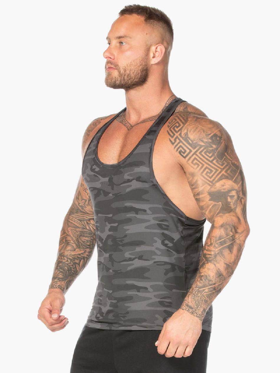 Black / Camo Men's Ryderwear Camo T-Back Stringers | 81FE59002