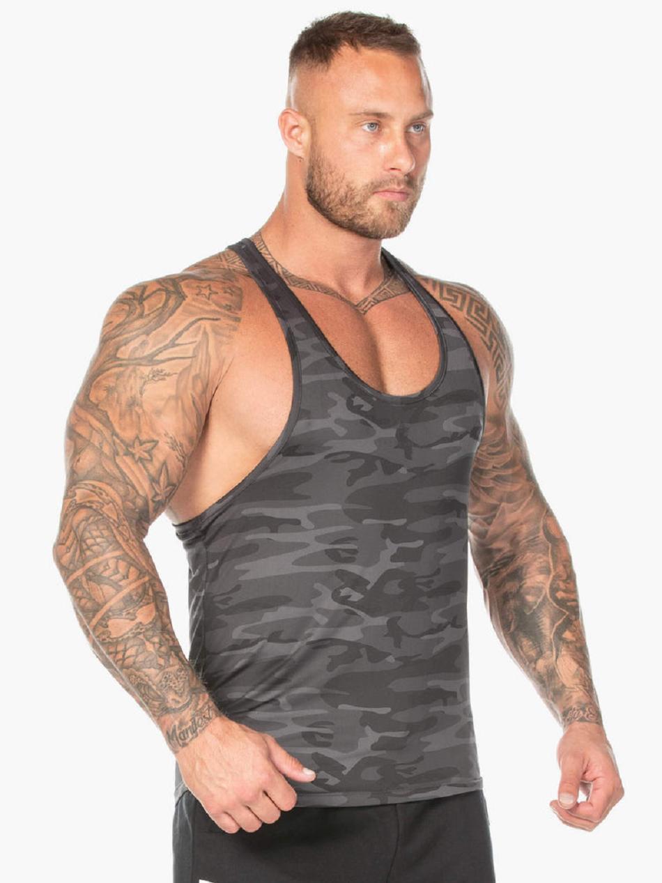 Black / Camo Men's Ryderwear Camo T-Back Stringers | 81FE59002