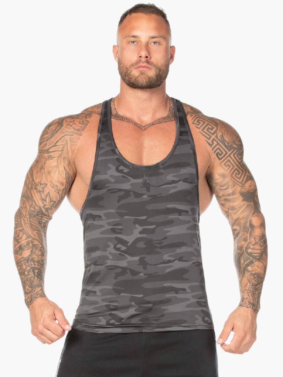 Black / Camo Men\'s Ryderwear Camo T-Back Stringers | 81FE59002