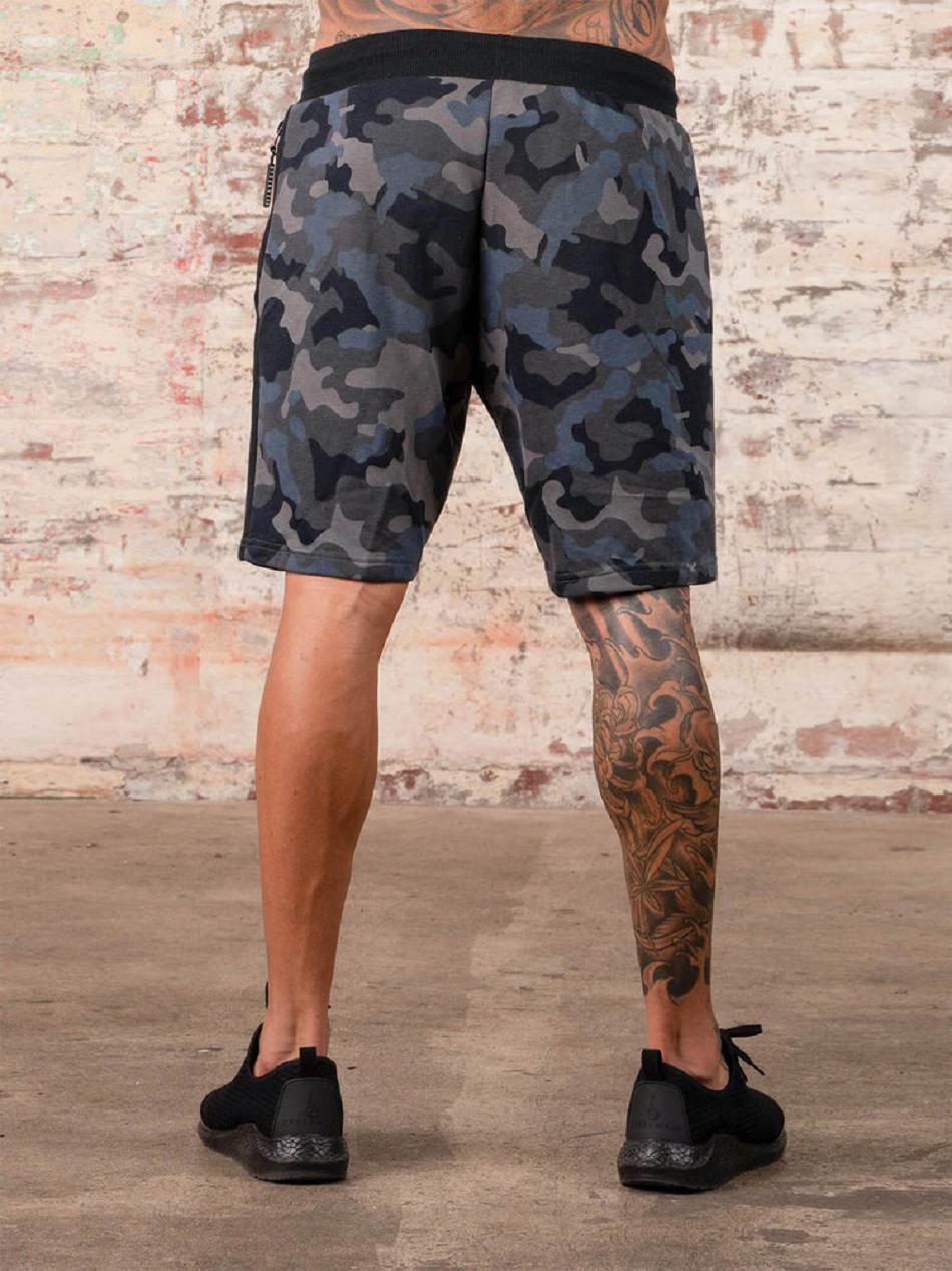 Black / Camo Men's Ryderwear Camo Track Shorts | DS9056746