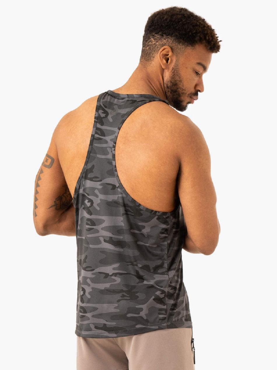 Black / Camo Men's Ryderwear Overdrive Stringer T-Back Top | HY9186161