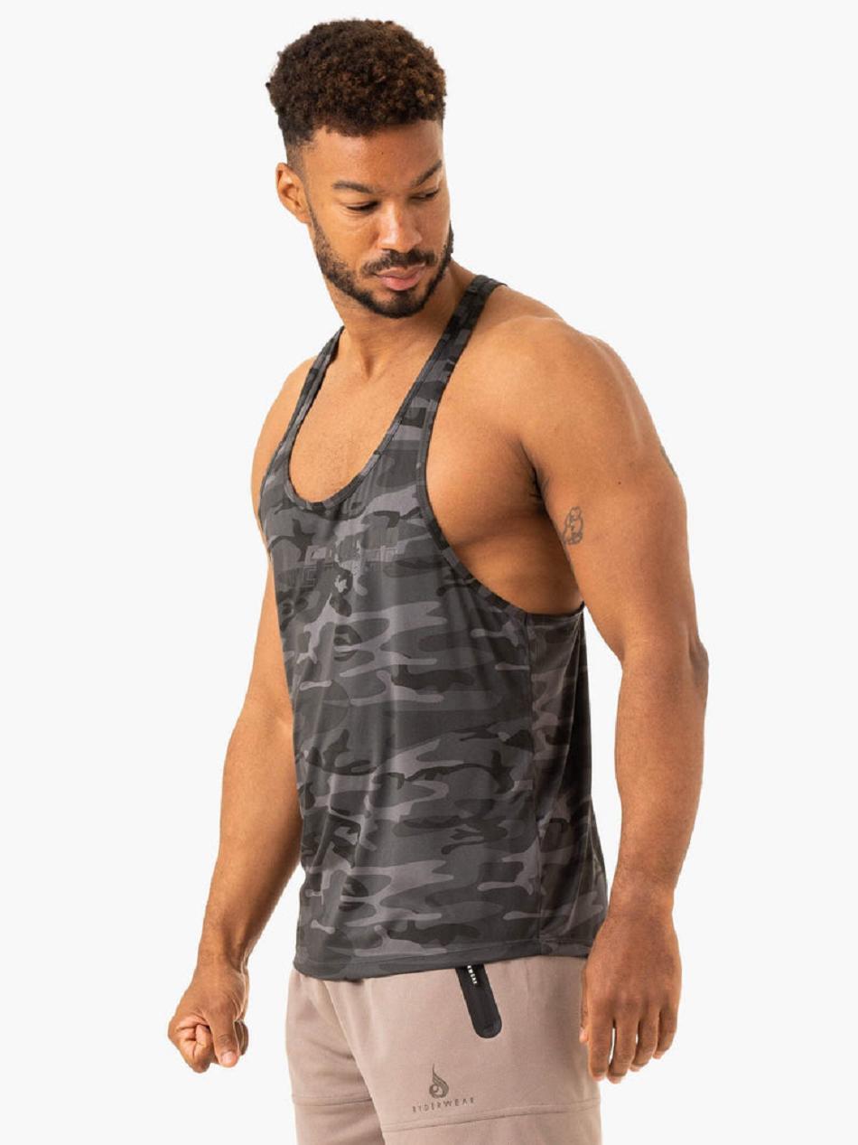 Black / Camo Men's Ryderwear Overdrive Stringer T-Back Top | HY9186161