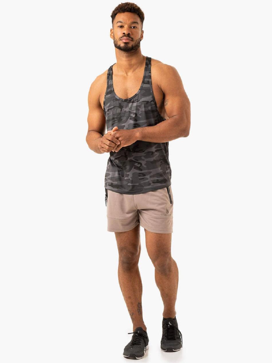 Black / Camo Men's Ryderwear Overdrive Stringer T-Back Top | HY9186161