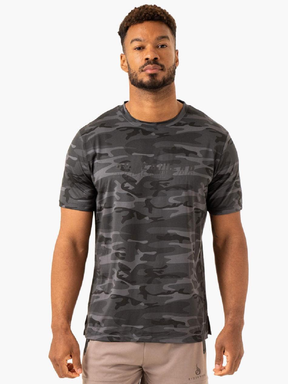 Black / Camo Men's Ryderwear Overdrive T-Shirt Top | 183F50201