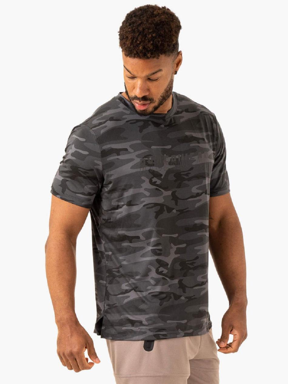 Black / Camo Men's Ryderwear Overdrive T-Shirt Top | 183F50201