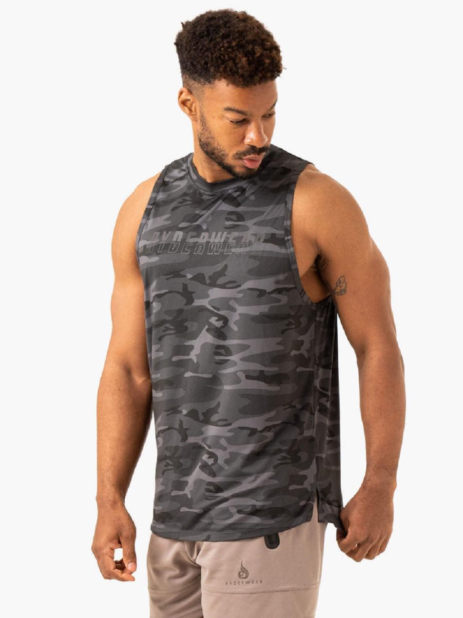 Black / Camo Men\'s Ryderwear Overdrive Tanks | DF8132341