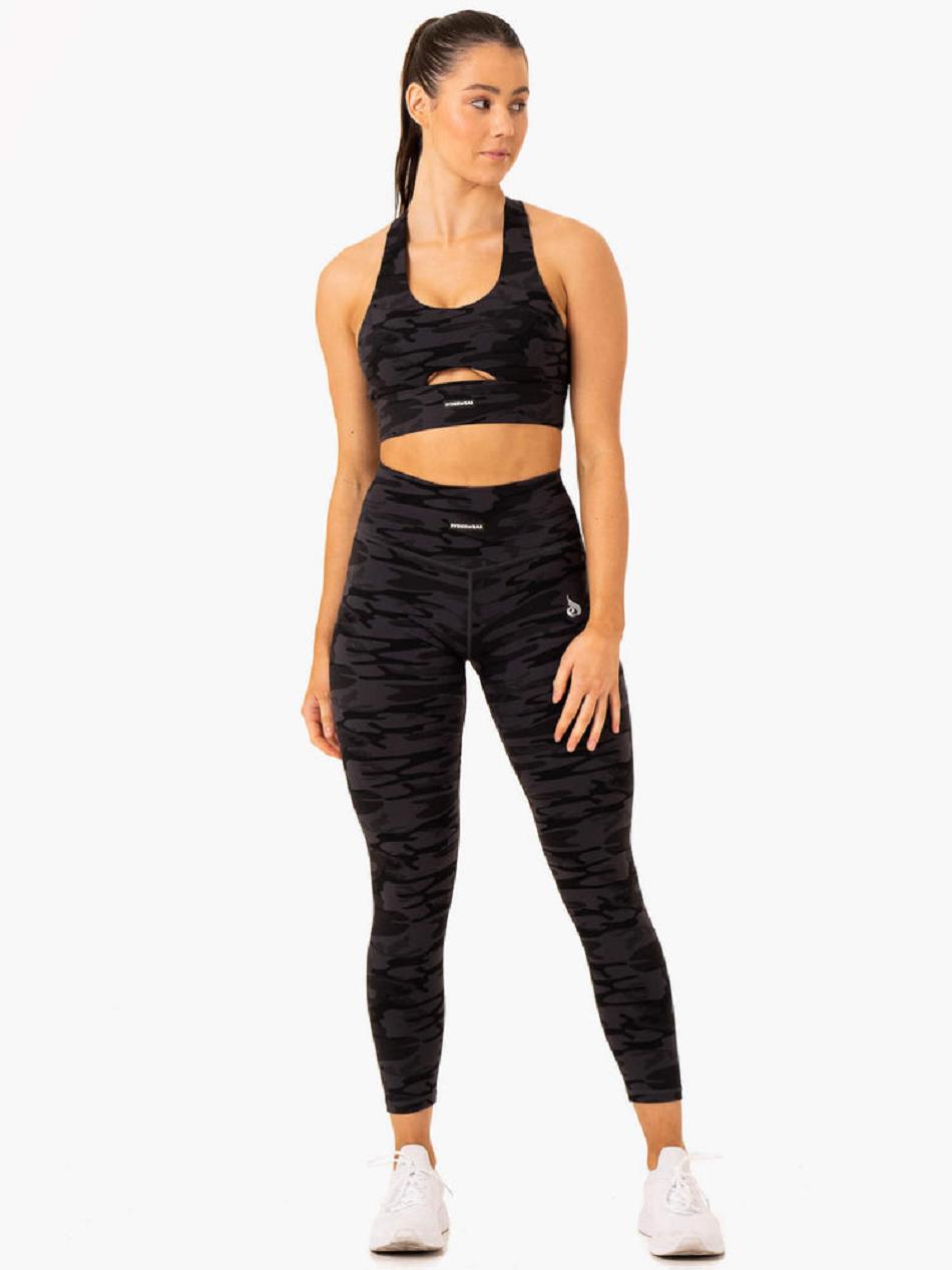 Black / Camo Women's Ryderwear Base Full Length Legging Leggings | DS3970433