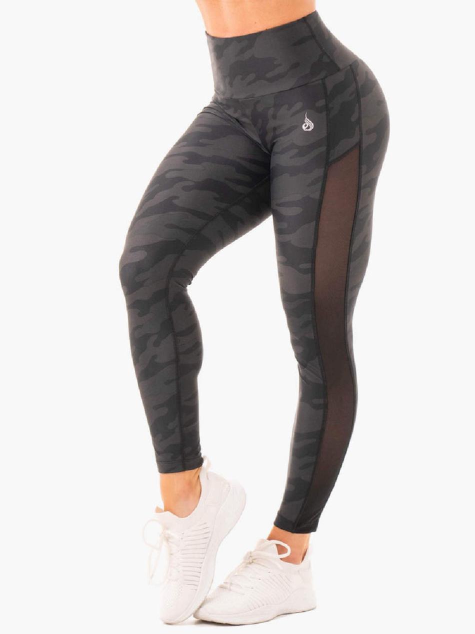 Black / Camo Women\'s Ryderwear Camo Leggings Scrunch Bum | SF4121748