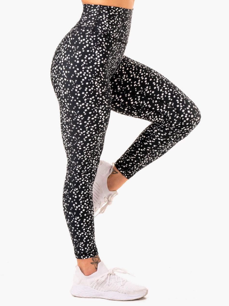 Black / Leopard Women's Ryderwear Reform High Waisted Leggings | 43SB94748