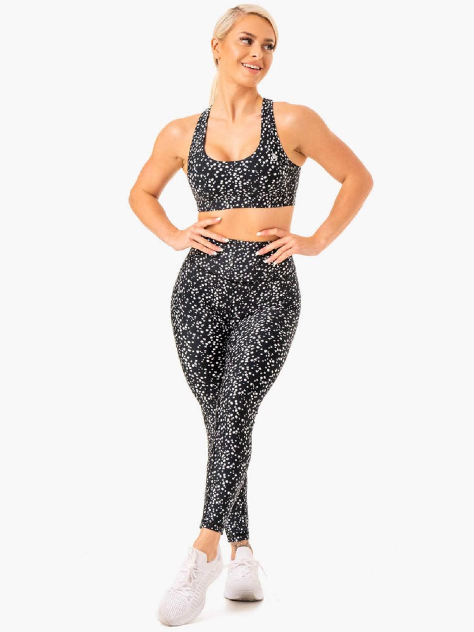 Black / Leopard Women's Ryderwear Reform High Waisted Leggings | 43SB94748