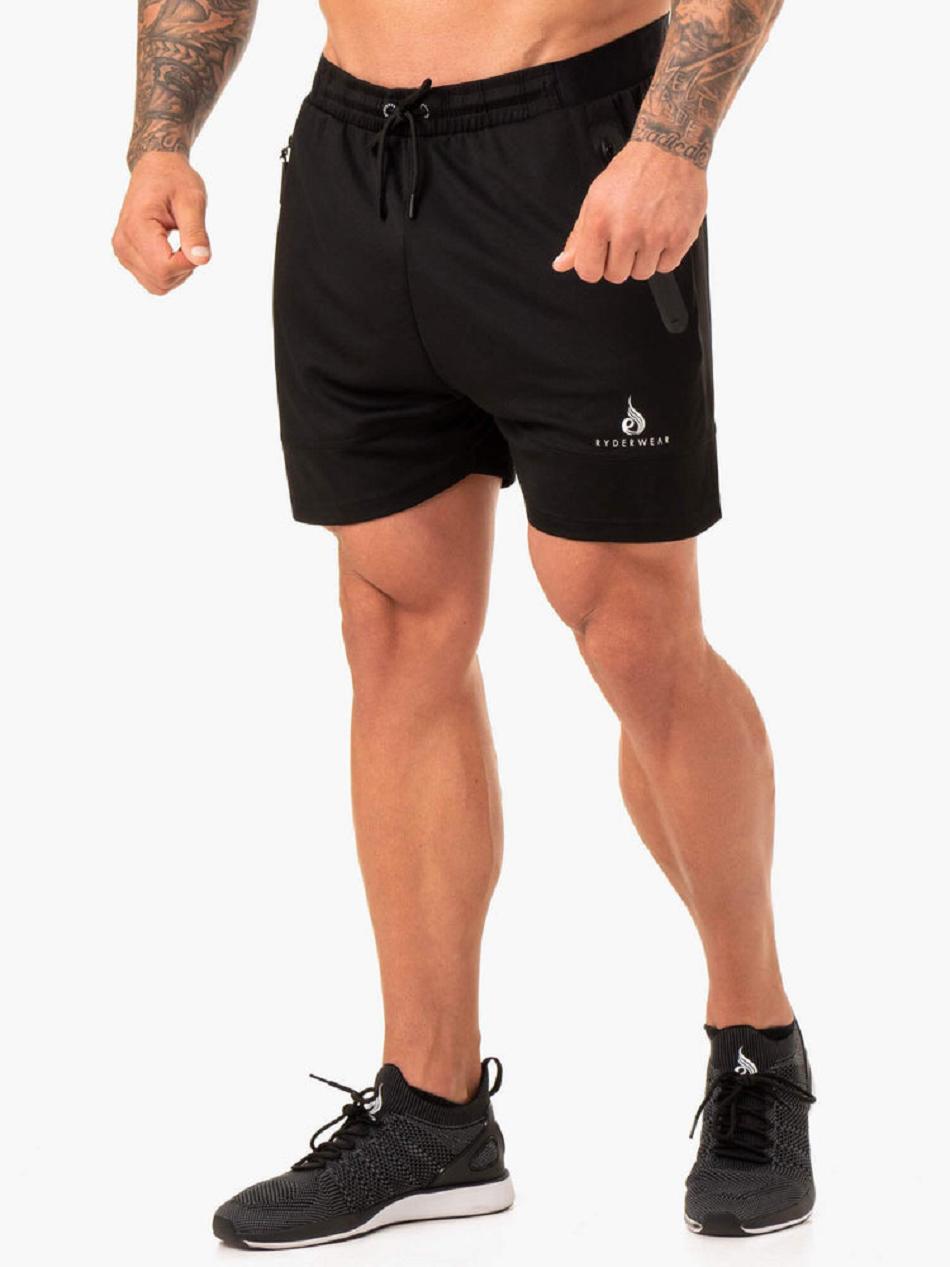 Black Men\'s Ryderwear Action Mesh Shorts | GB9039719