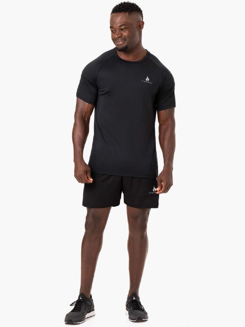 Black Men's Ryderwear Action Mesh T-Shirt Top | 88SB95904