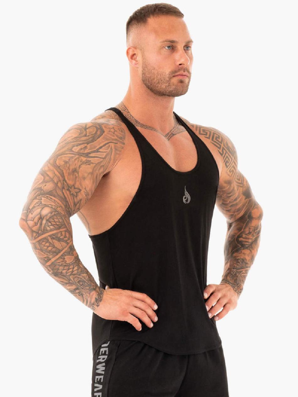 Black Men's Ryderwear Active T-Back Stringers | 82FV92047