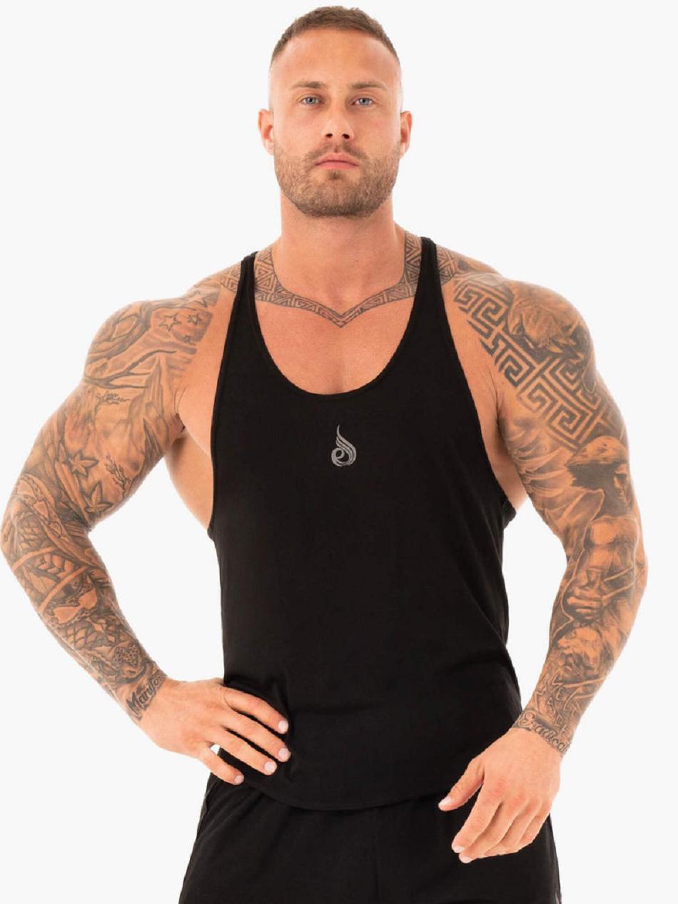 Black Men\'s Ryderwear Active T-Back Stringers | 82FV92047