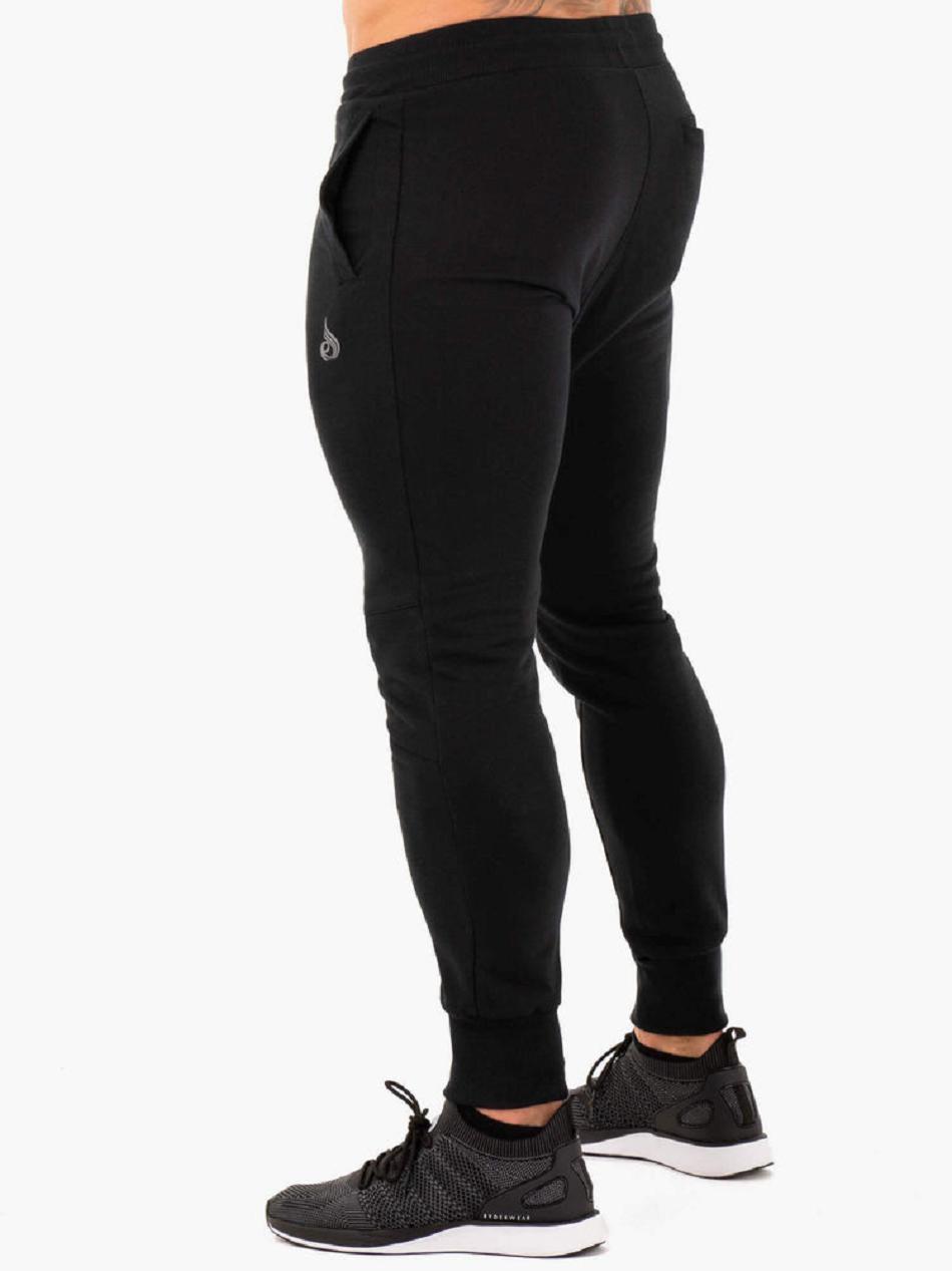 Black Men's Ryderwear Athletic Fleece Track Pants | YGJ38236