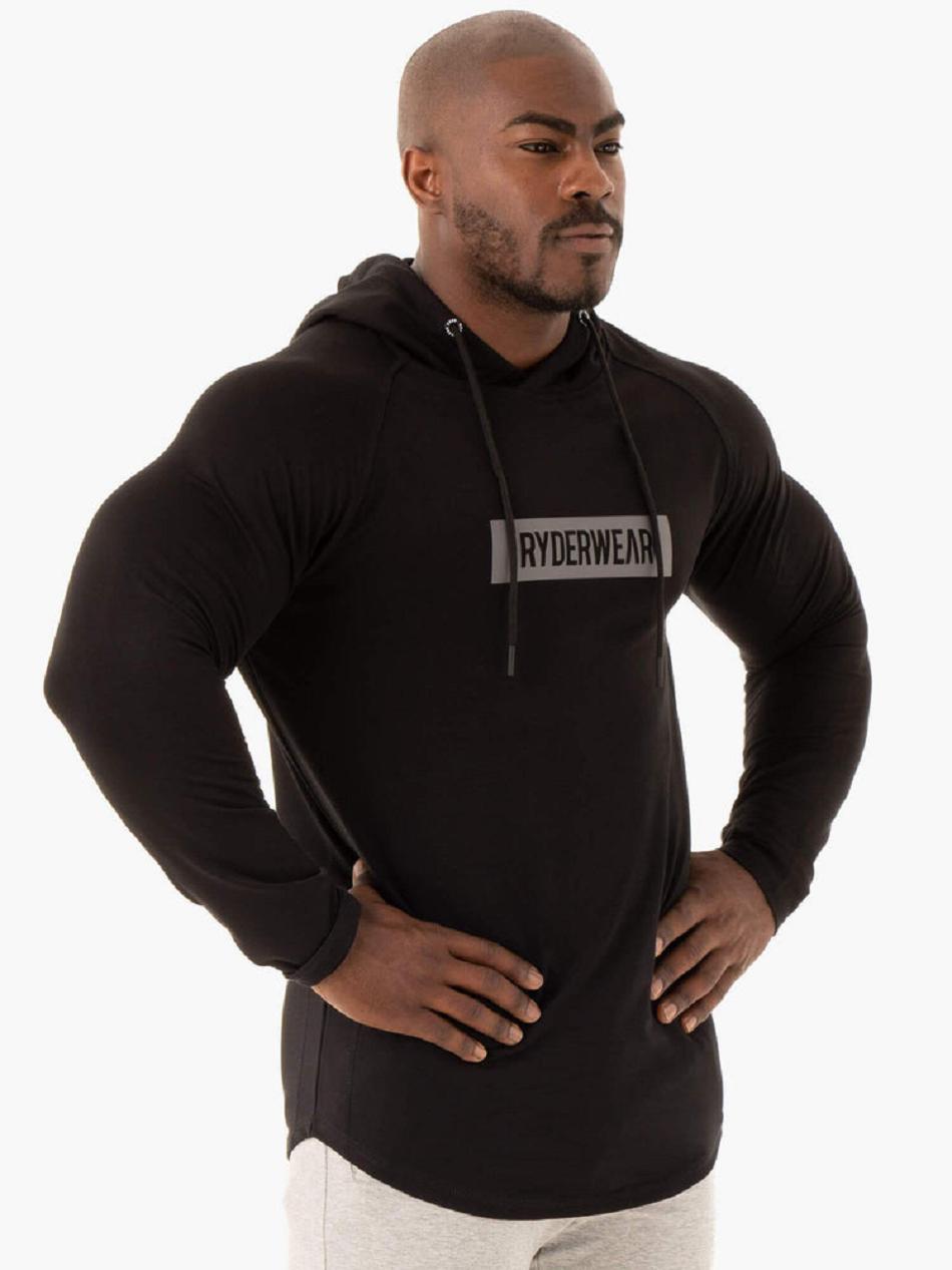 Black Men's Ryderwear Base Pullover Jumper Top | 85RC60430