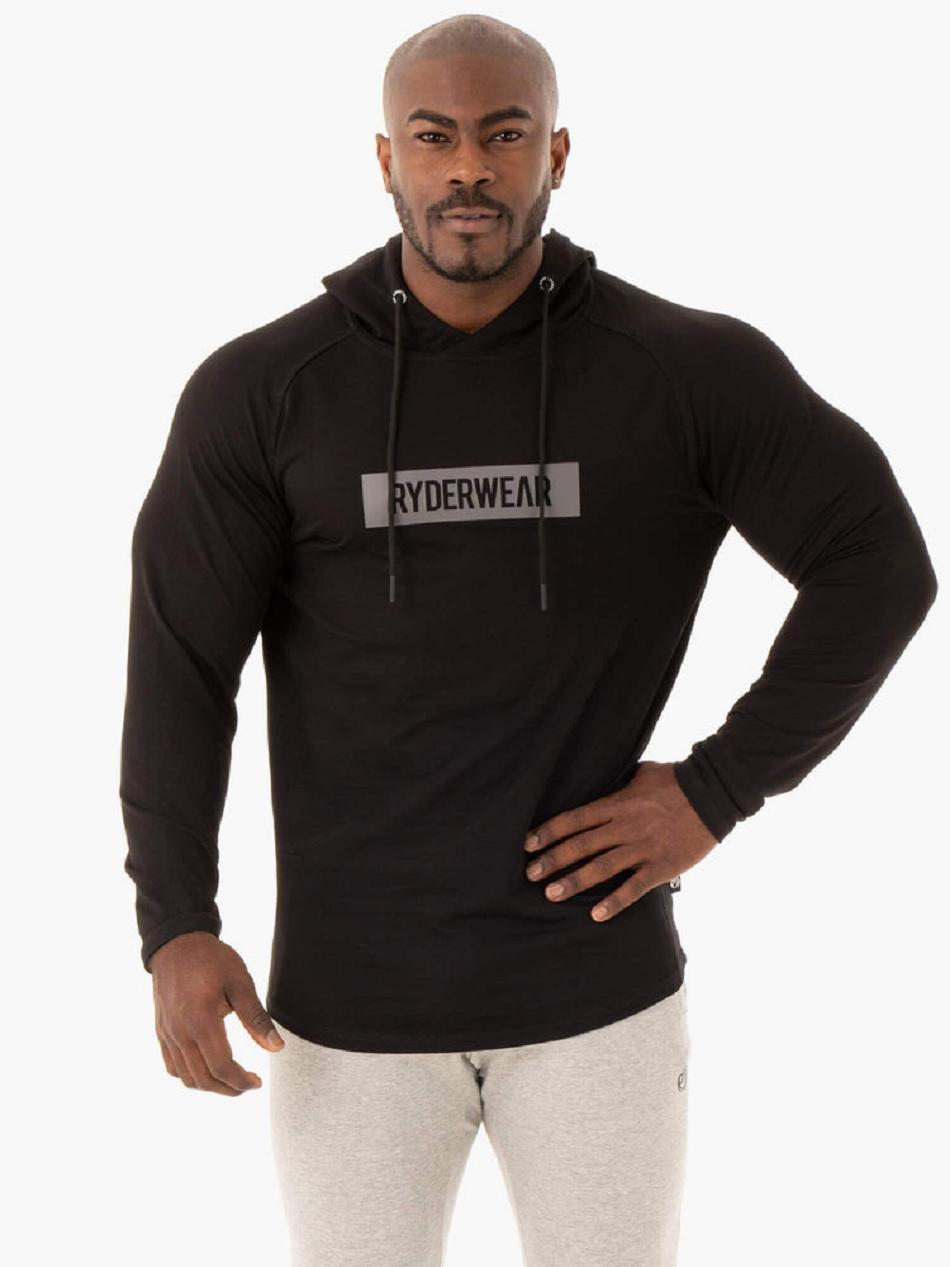 Black Men\'s Ryderwear Base Pullover Jumper Top | 85RC60430