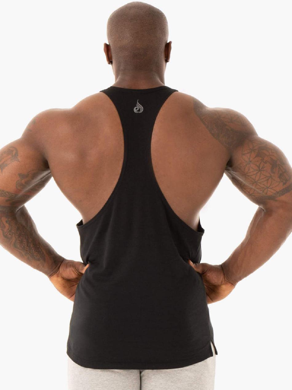 Black Men's Ryderwear Base Stringer T-Back Tanks | FG7945367