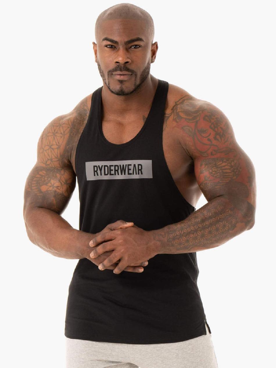 Black Men\'s Ryderwear Base Stringer T-Back Tanks | FG7945367